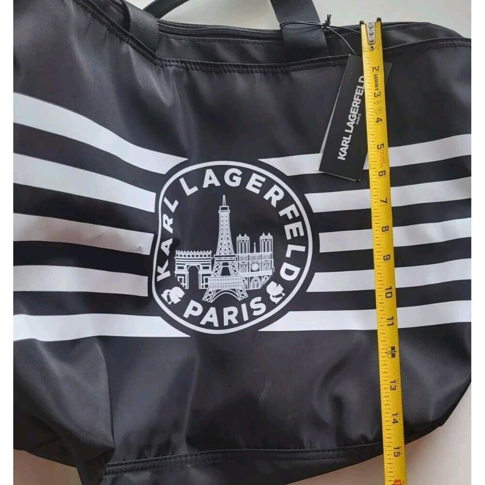 Karl Lagerfeld LH5AG807 Women's Black White Striped Large Tote - Picture 10 of 10
